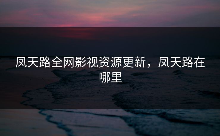 凤天路全网影视资源更新，凤天路在哪里